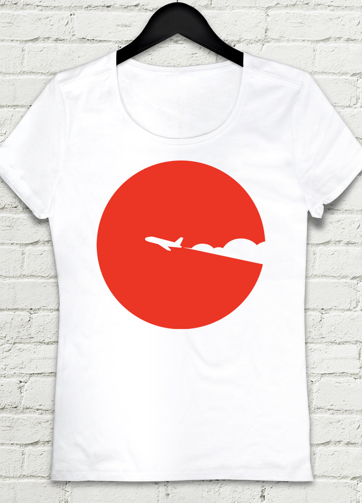 Red Plane Beyaz Kadın tshirt - basmatik.com