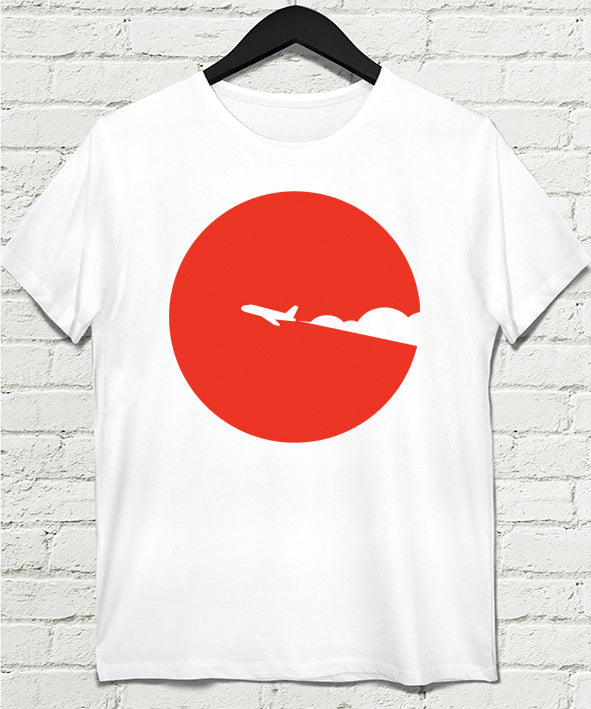 Red Plane Erkek Beyaz tshirt - basmatik.com