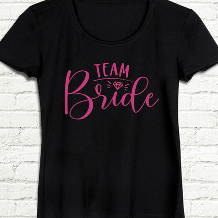 Team bride pink, siyah tişört - basmatik.com