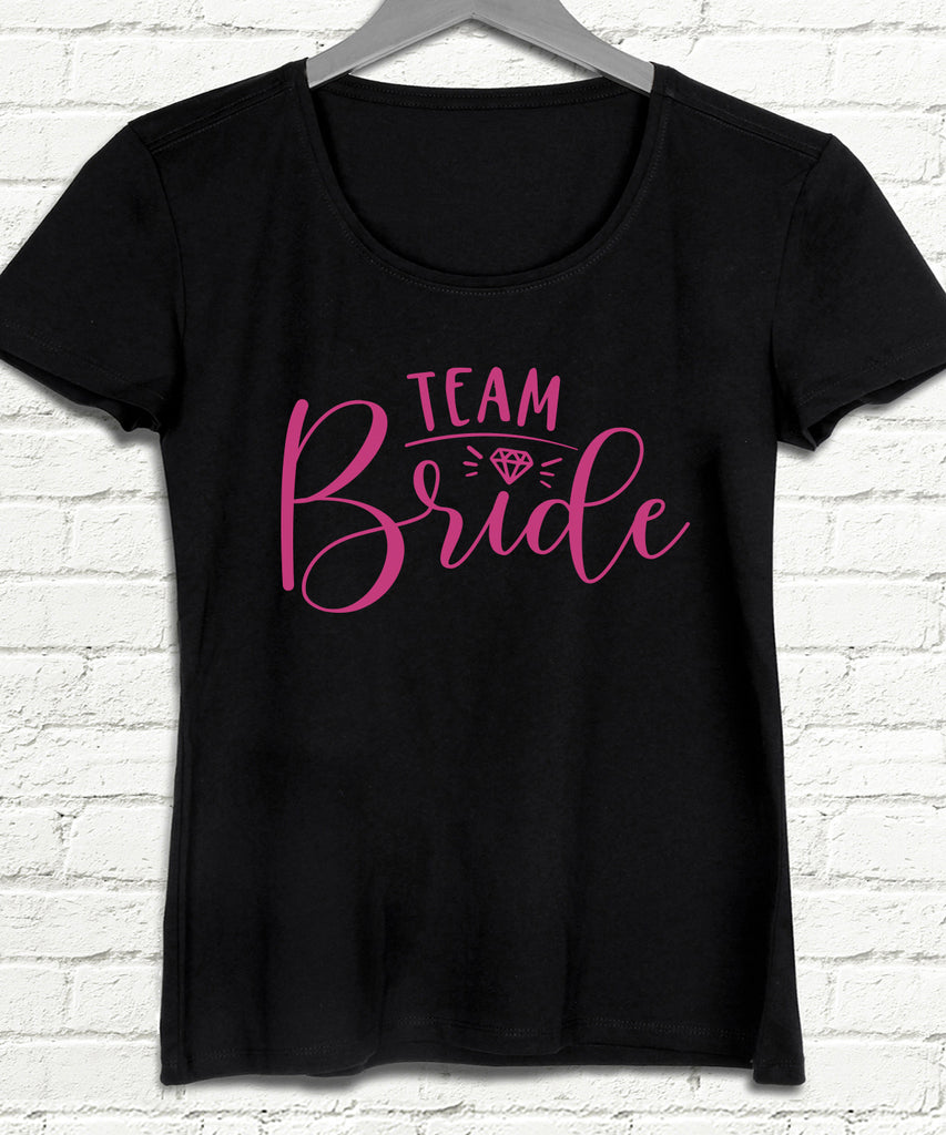 Team bride pink, siyah tişört - basmatik.com