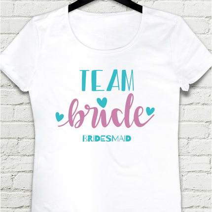 team Bridesmaid beyaz kadın tişört - basmatik.com