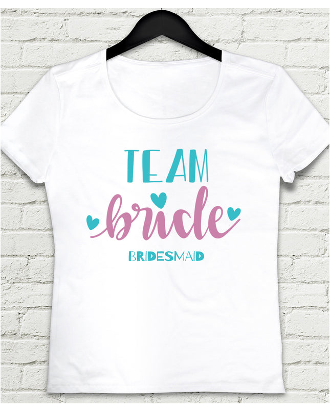 team Bridesmaid beyaz kadın tişört - basmatik.com