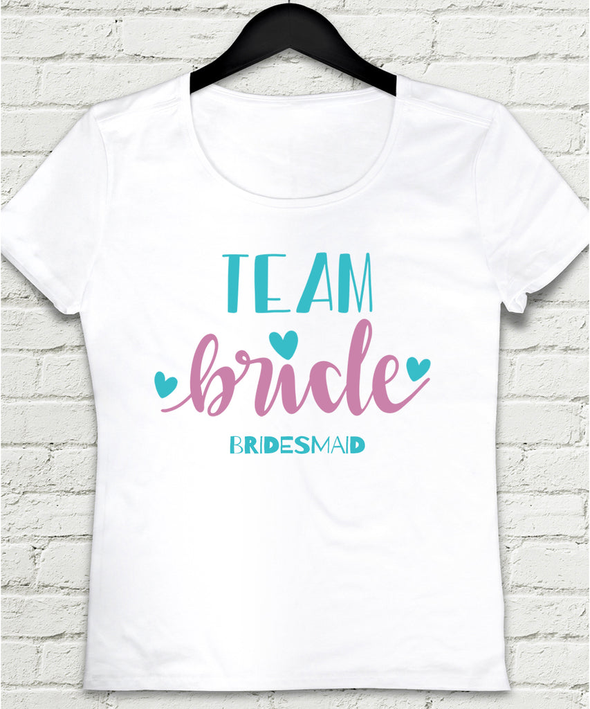 team Bridesmaid beyaz kadın tişört - basmatik.com