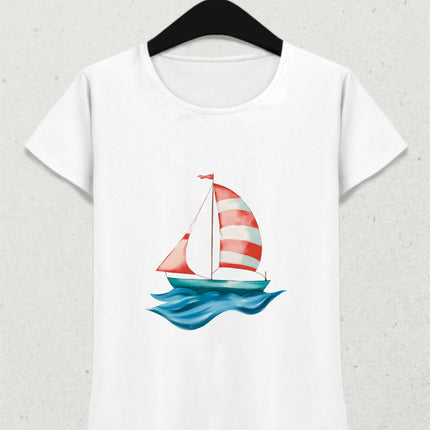 Yelkenli ve Deniz Temalı Tişört