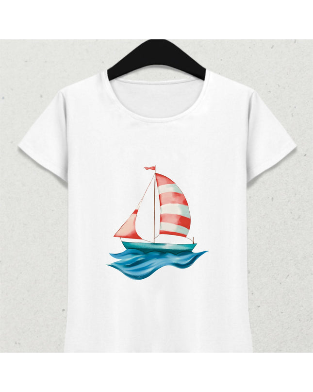 Yelkenli ve Deniz Temalı Tişört