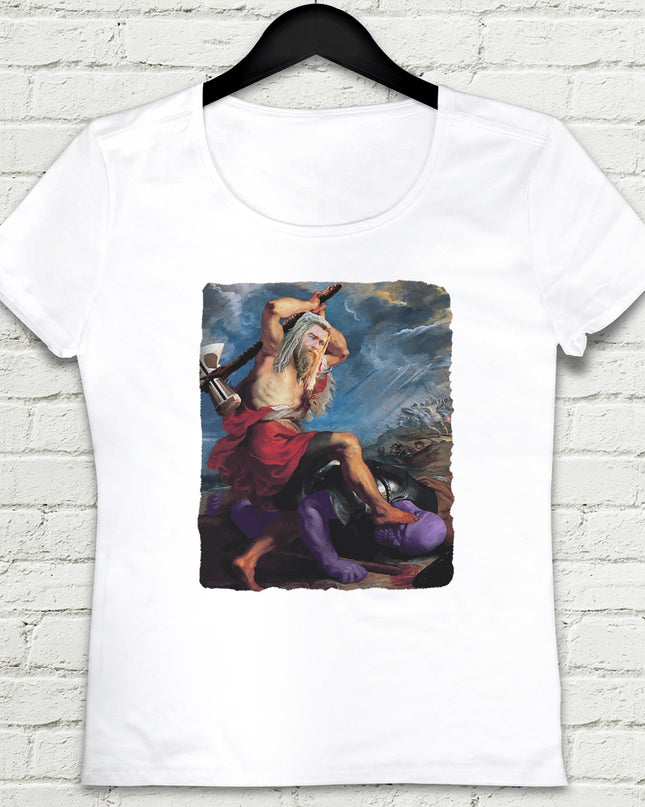 Thor vs Thanos Beyaz Tshirt - basmatik.com