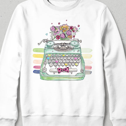 Type flovers beyaz sweatshirt - basmatik.com