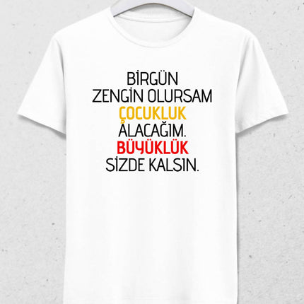 Büyüklük Sizde Kalsın Kadın Beyaz Tişört - basmatik.com