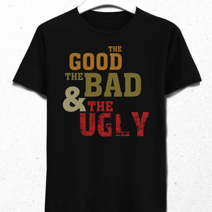 The Good, The Bad, The Ugly Erkek Siyah Tişört - basmatik.com
