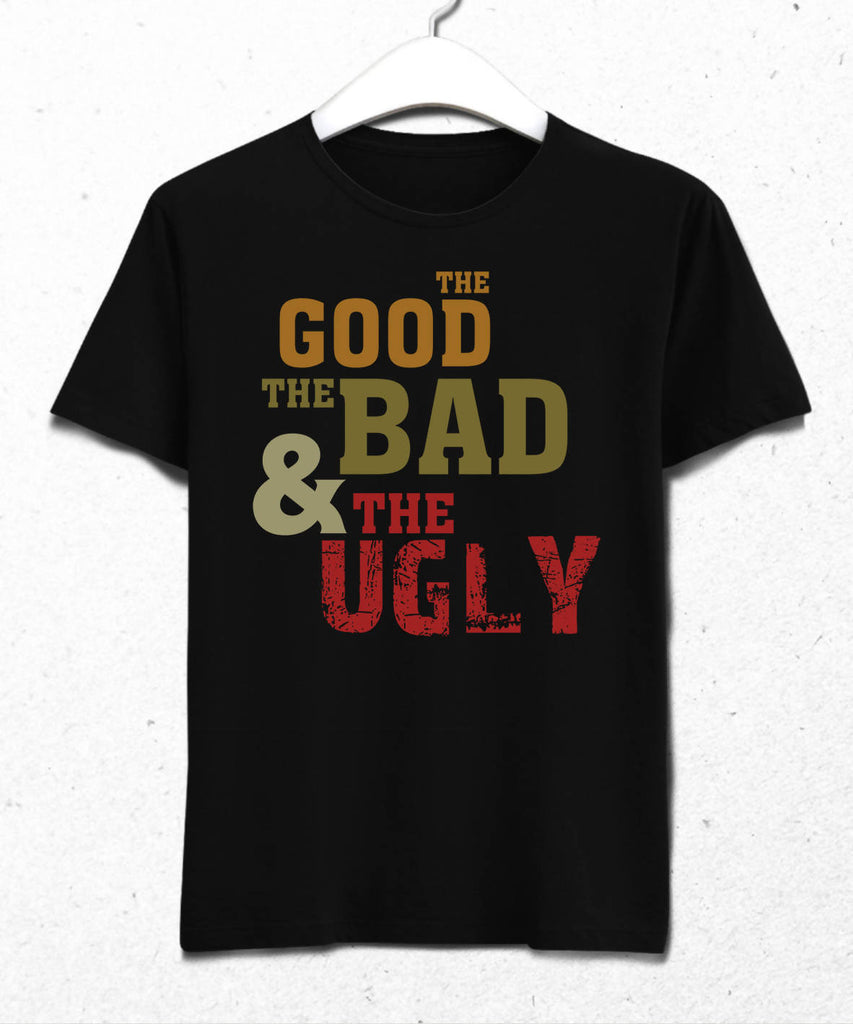 The Good, The Bad, The Ugly Erkek Siyah Tişört - basmatik.com