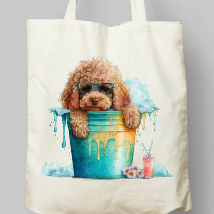 Köpekler Yaz Temalı Bez Çanta 8