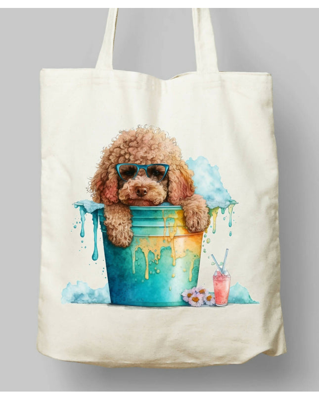 Köpekler Yaz Temalı Bez Çanta 8