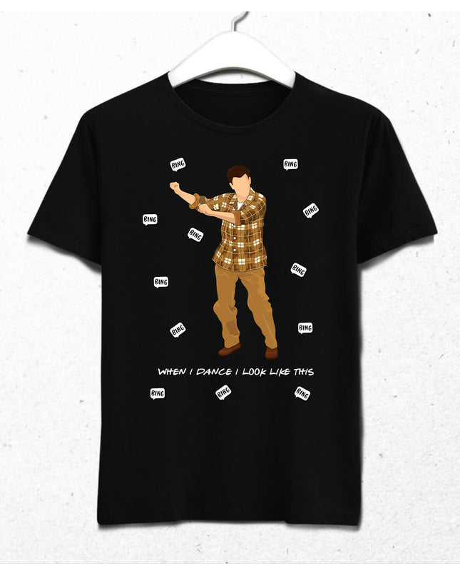 Friends Chandler Bing Dance Siyah Tshirt