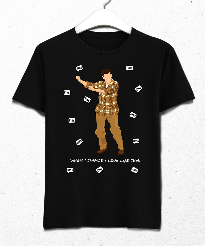 Friends Chandler Bing Dance Siyah Tshirt