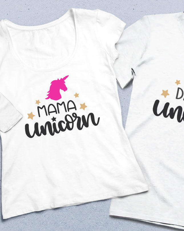 Unicorn Anne baba çocuk tişört seti - basmatik.com