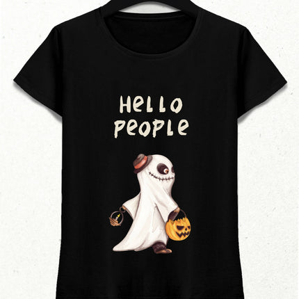 Hello People Hayalet Cadılar Bayramı Tshirt - basmatik.com