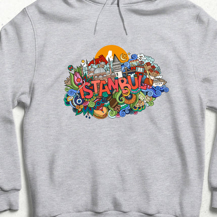 Atatürk ve İstanbul Uzun Kol Pamuklu Kapşonlu Sweat