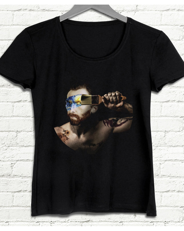 Van Gogh Kadın Siyah tshirt - basmatik.com