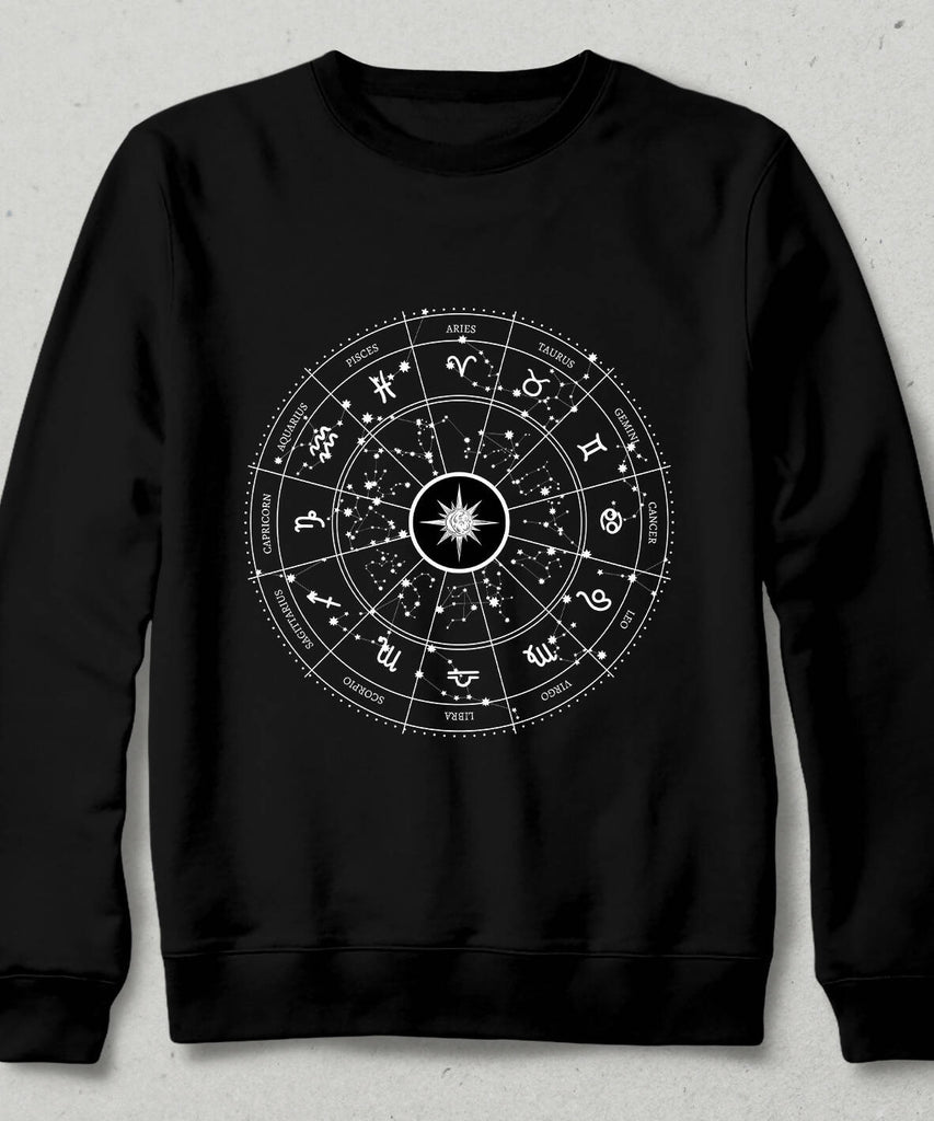 Black Sweatshirt with Astrological Map