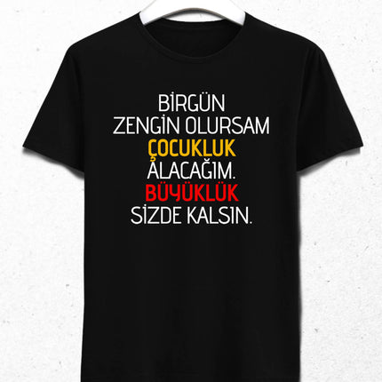 Büyüklük Sizde Kalsın Erkek Siyah Tişört - basmatik.com