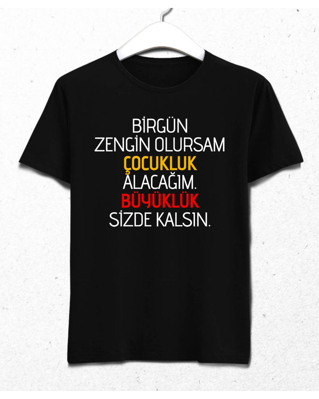 Büyüklük Sizde Kalsın Erkek Siyah Tişört - basmatik.com