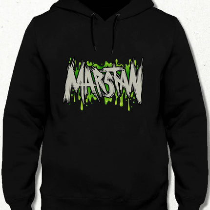 Marstan Kapüşonlu Siyah Sweatshirt - Unisex