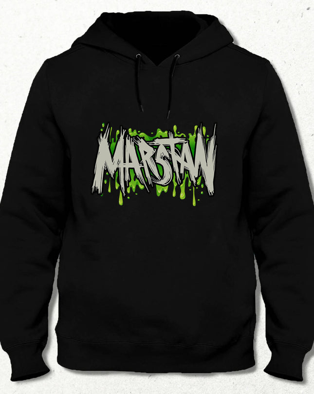 Marstan Kapüşonlu Siyah Sweatshirt - Unisex