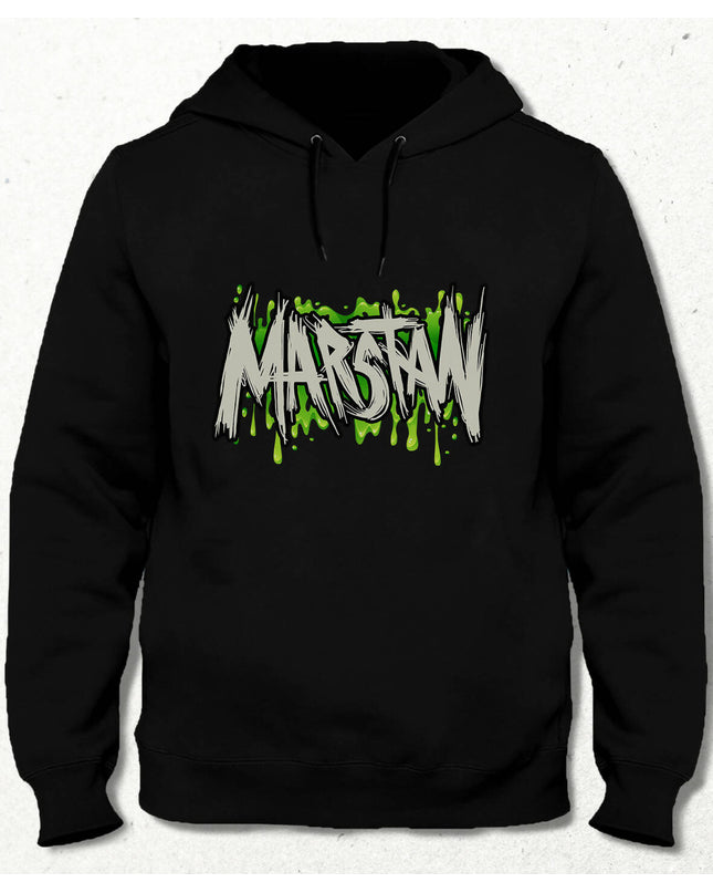 Marstan Kapüşonlu Siyah Sweatshirt - Unisex