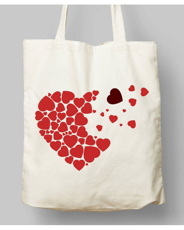 Kalpler Temalı Bez Çanta - basmatik.com