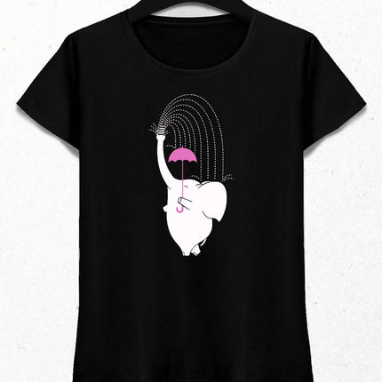 Elephant Women's Black T-Shirt