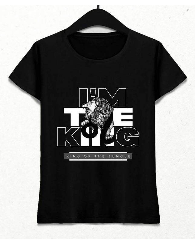 Siyah | I'M THE KING | Kadın Tişört