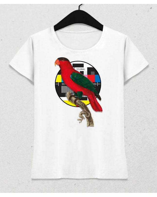 Papağan Kadın Kısa Kol T-shirt 9 - basmatik.com