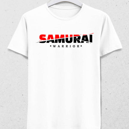 Samuray Savaşçı Erkek Beyaz Tişört - basmatik.com
