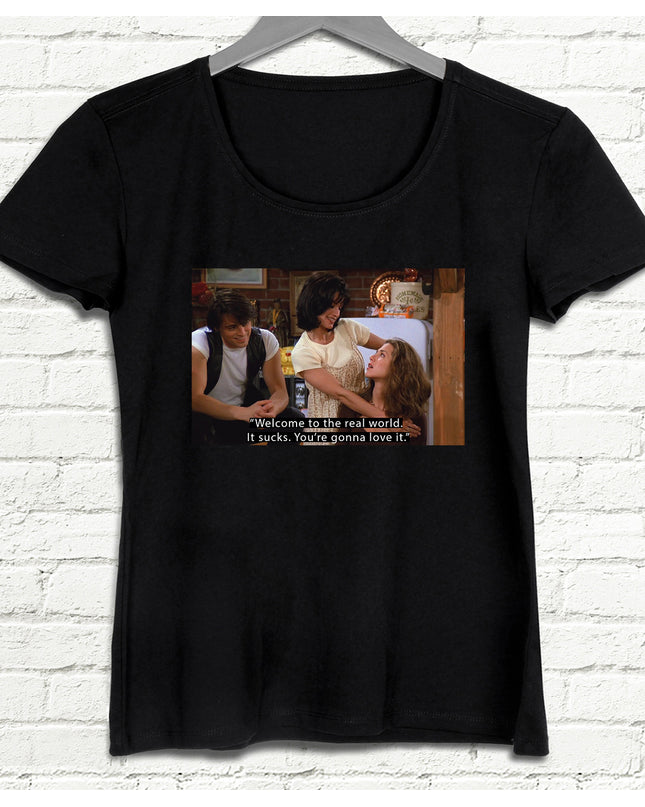 welcome kadın siyah tişört - basmatik.com