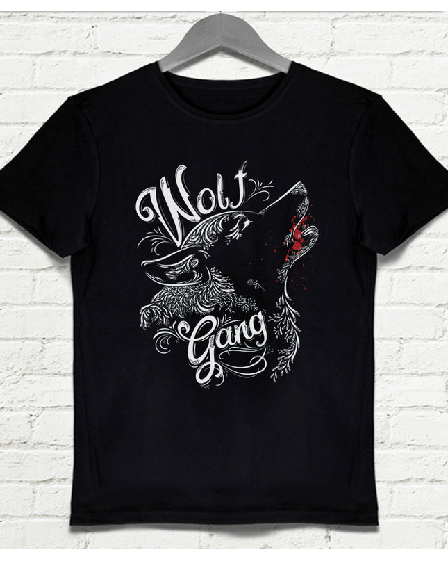 Wolf Siyah Erkek tshirt - basmatik.com