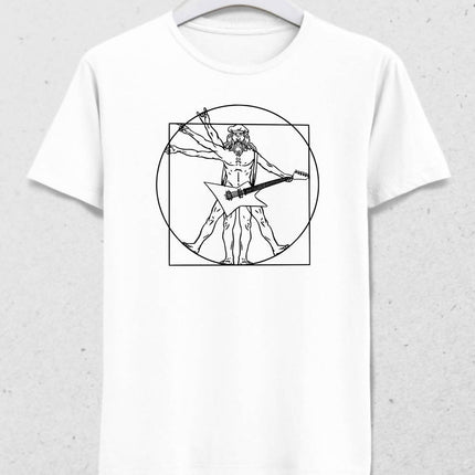 Rock Man Erkek Beyaz Tişört - basmatik.com