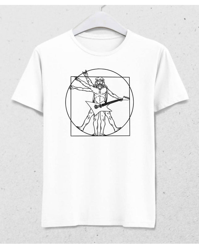 Rock Man Erkek Beyaz Tişört - basmatik.com