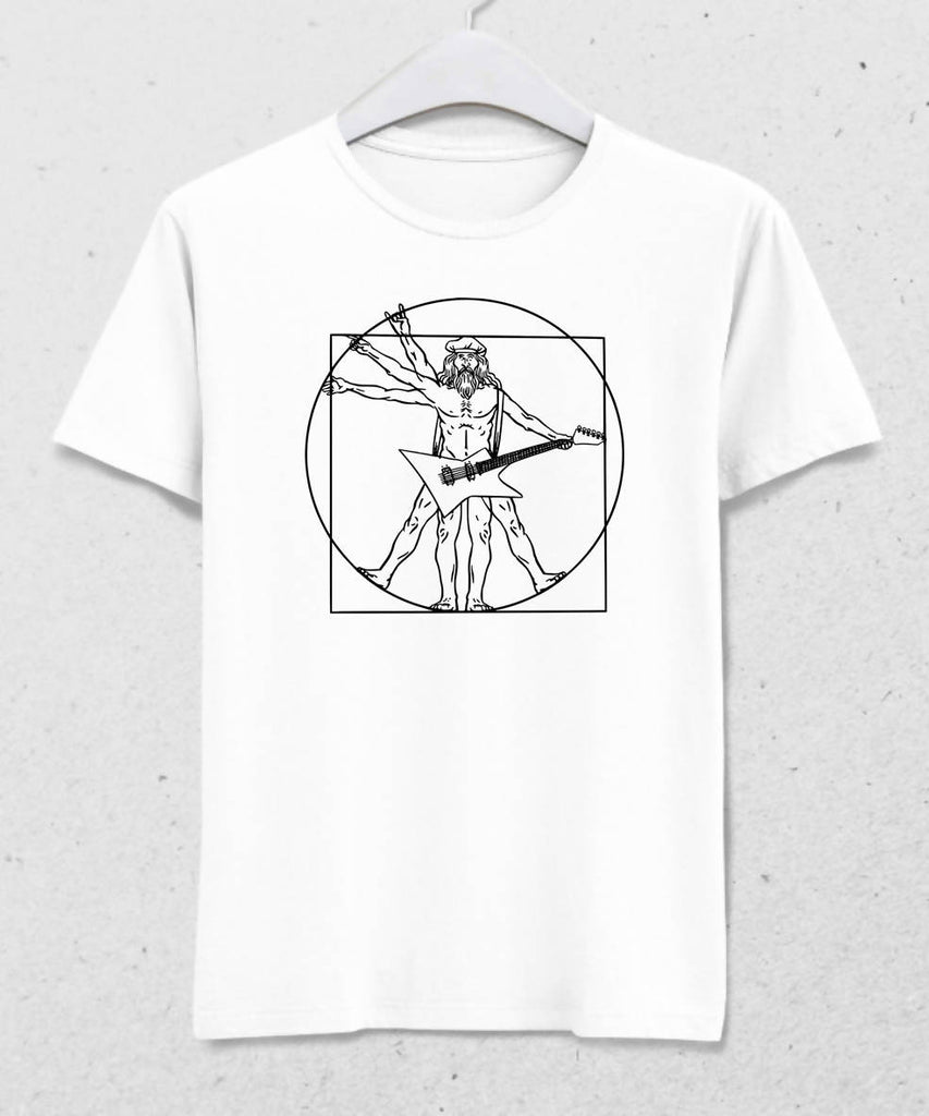 Rock Man Erkek Beyaz Tişört - basmatik.com