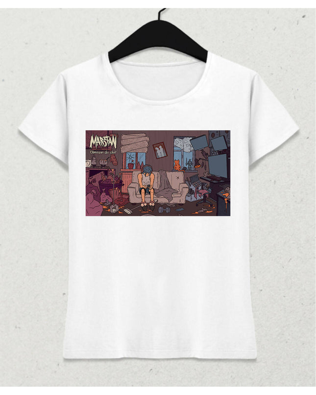 Marstan "Olmasan Da Olur" Tişört - Kadın - Beyaz