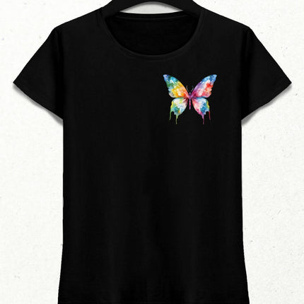 Renkli Kelebek T-shirt 2 - basmatik.com
