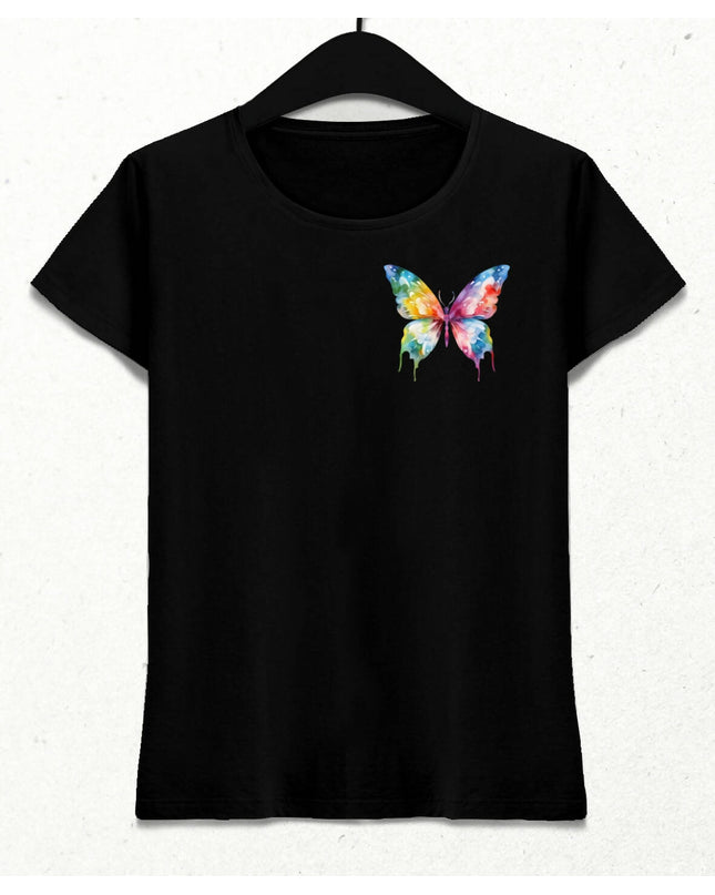 Renkli Kelebek T-shirt 2 - basmatik.com