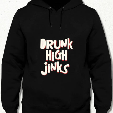 Drunk High Jinks Unisex Hoodie Siyah (Büyük Logo)