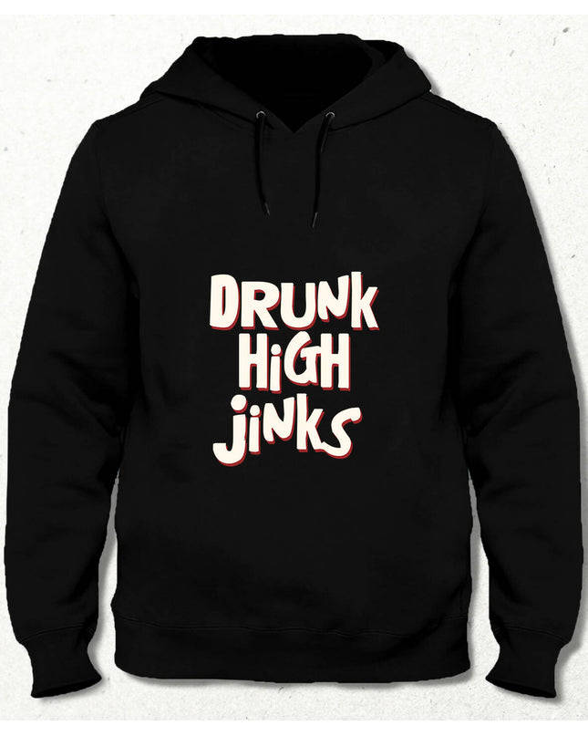 Drunk High Jinks Unisex Hoodie Black (Big Logo) 