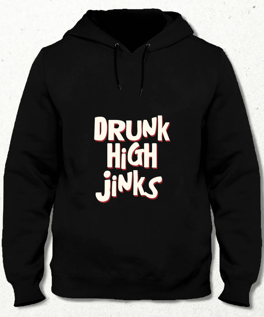 Drunk High Jinks Unisex Hoodie Siyah (Büyük Logo)