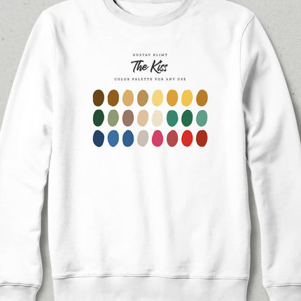 Gustav Klimt, The Kiss Color Palette Sweatshirt