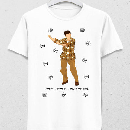 Friends Chandler Bing Dance Beyaz Tshirt