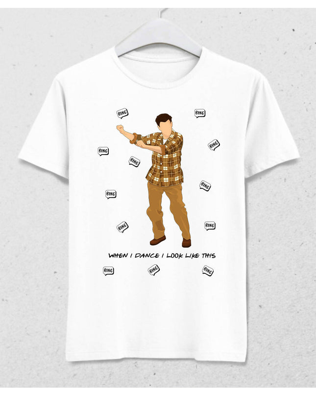 Friends Chandler Bing Dance Beyaz Tshirt