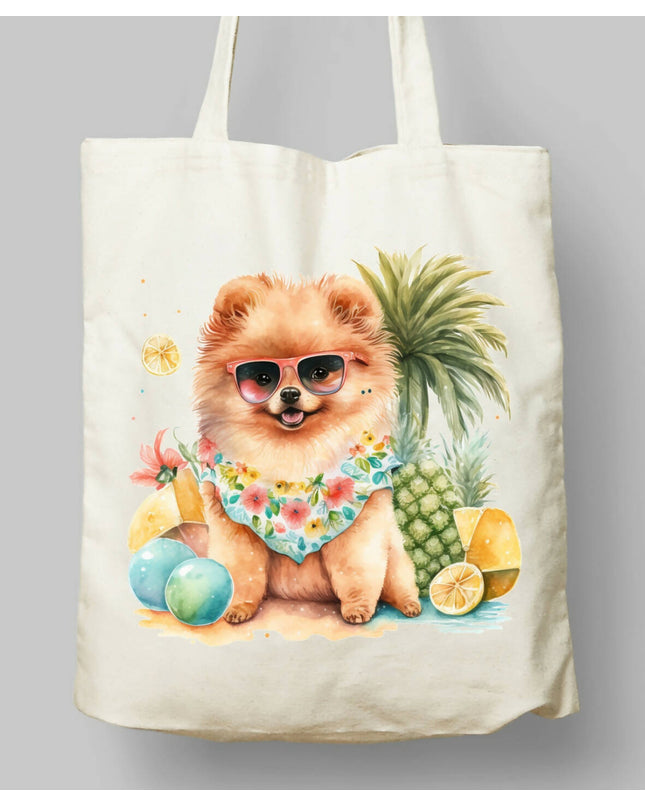 Köpekler Yaz Temalı Bez Çanta 6