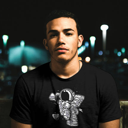 Astronaut Plays Golf in Space Design T-shirt