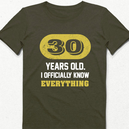 30 yaş doğum günü haki tişört - basmatik.com